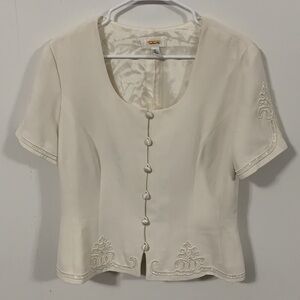 Loft fully lined Off white Suit good condition, career wear, Jacket has stains